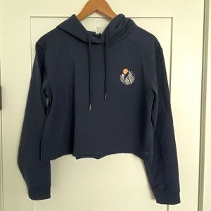 Roxy Crop Hoodie, Navy, Medium